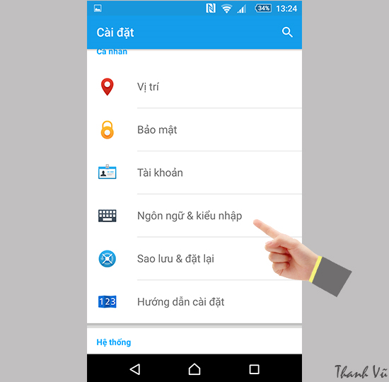 Thay doi ngon ngu tren Sony Xperia M5 Single Sim 2